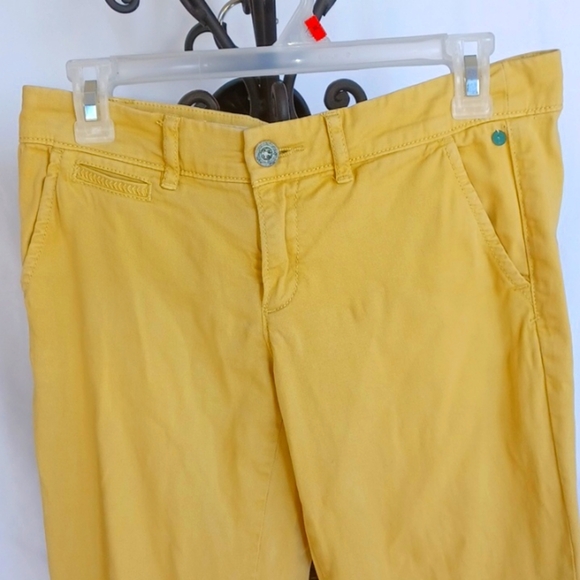 Pilcro and the Letterpress Anthropologie Mustard Yellow khaki pants, sz 26 - Picture 2 of 13